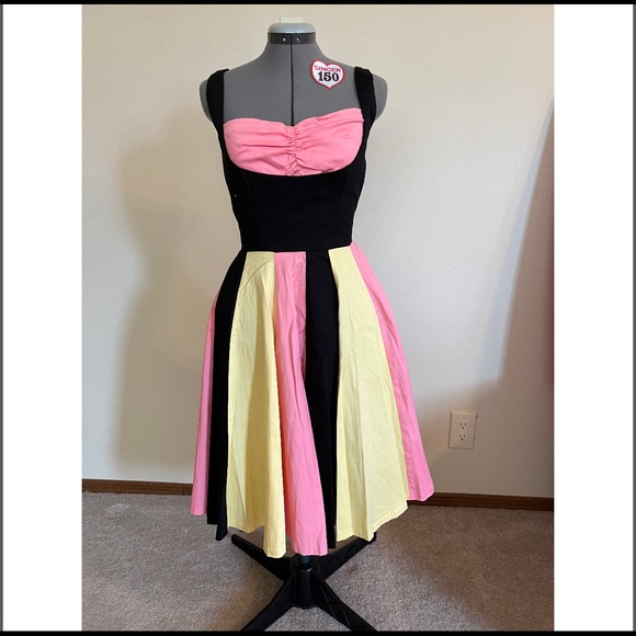 Pinup Couture Dresses & Skirts - Pinup Couture black and pastel swing dress